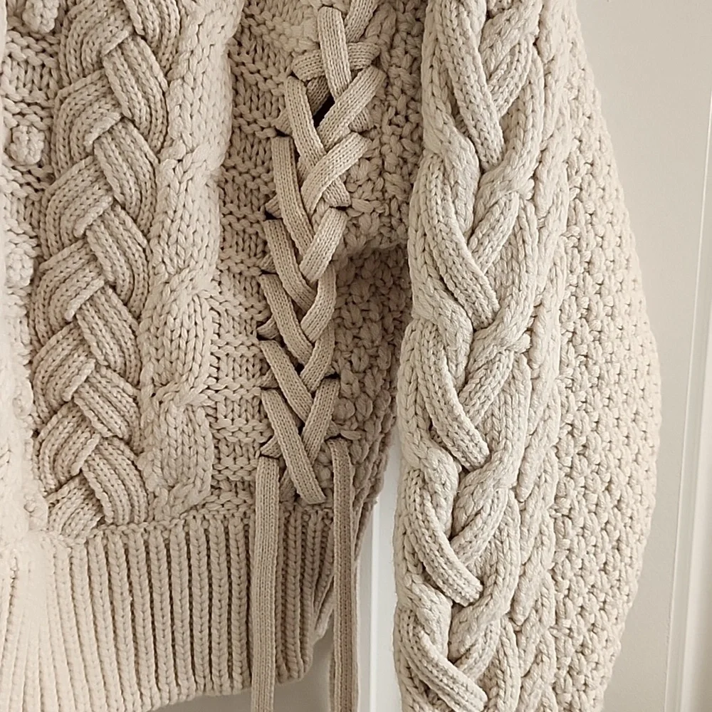 FRAYI.D Cream Cable Knit Cardigan (New) - Picture 3 of 16